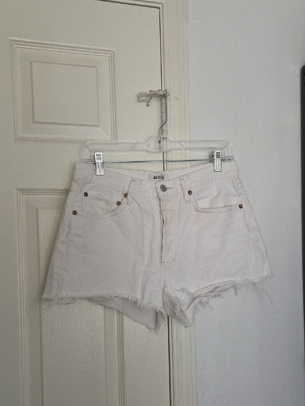 Agolde Parmer High Waist Shorts In Dough Size 27 - Picture 5 of 10